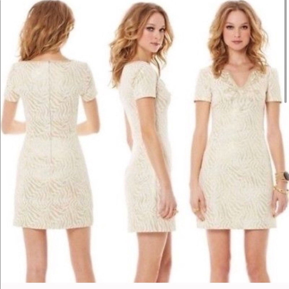 Lilly Pulitzer gold dress